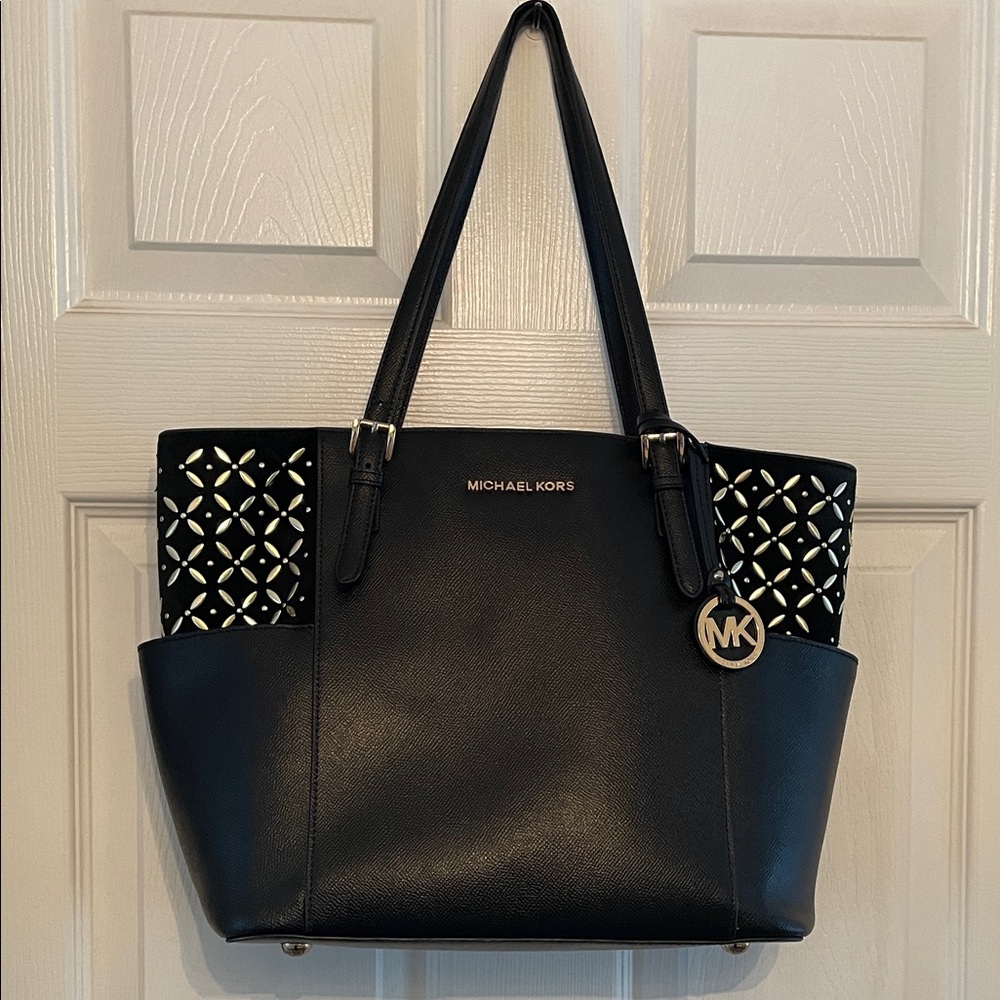 Michael Kors Black and Gold Tote Bag